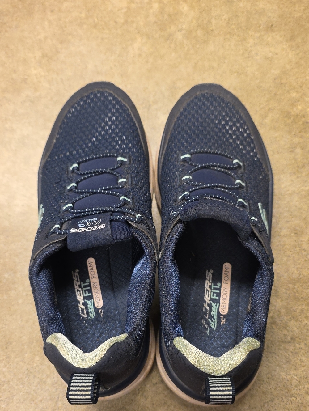 Skechers Women's Navy & Light Blue Slip-On Athletic Sneakers, Size 6.5